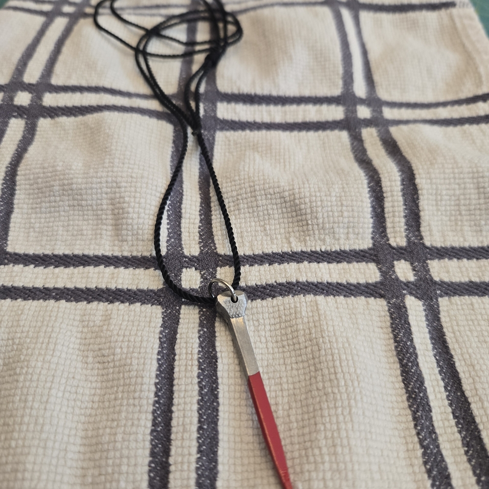 Red and Silver Pendant Necklace